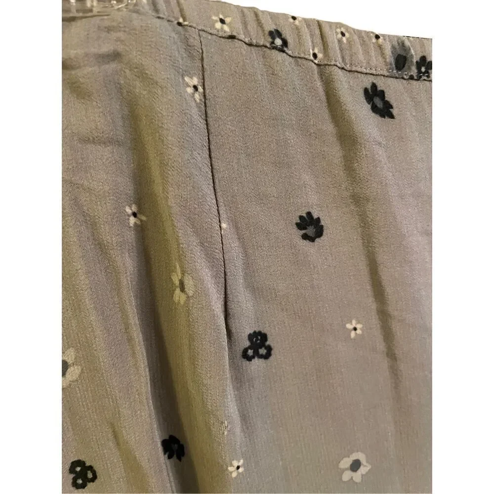 Jessica Holbrook Womens Maxi Skirt Floral Modest Light Gray Medium